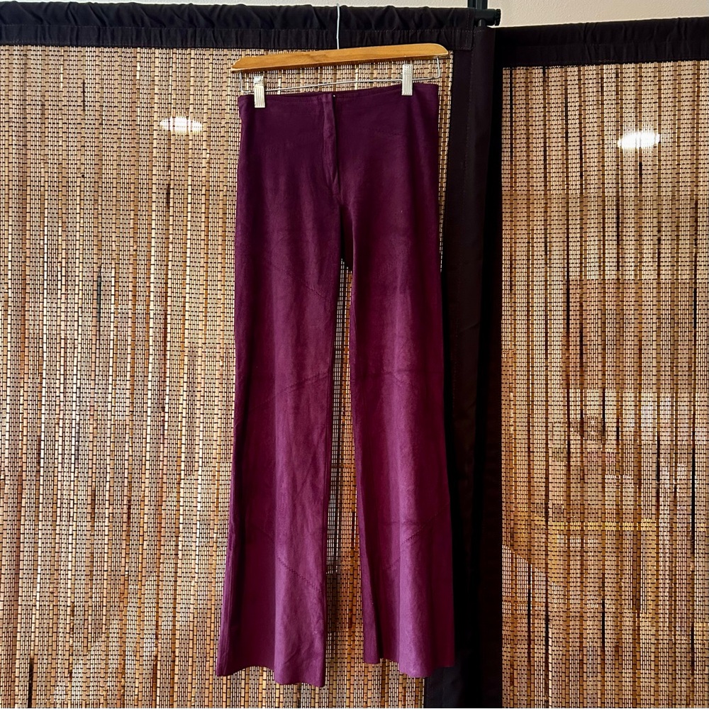 Vintage Sharagano Burgundy/Aubergine Ultrasuede Pants